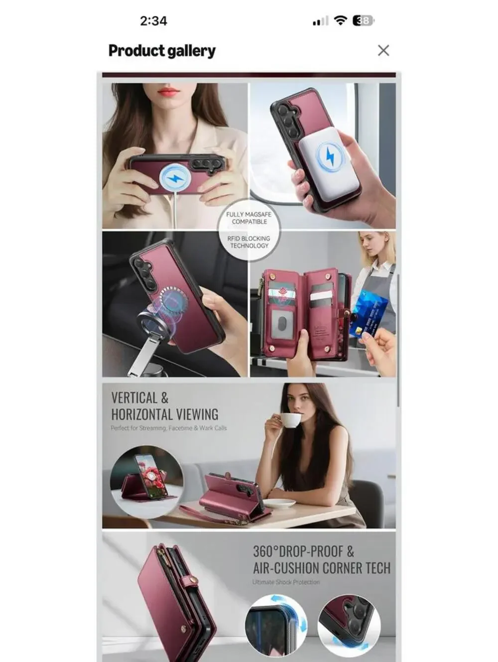 Defencase Magnetic Wallet Case for Samsung Galaxy S25 6.2 inch - Wine Red